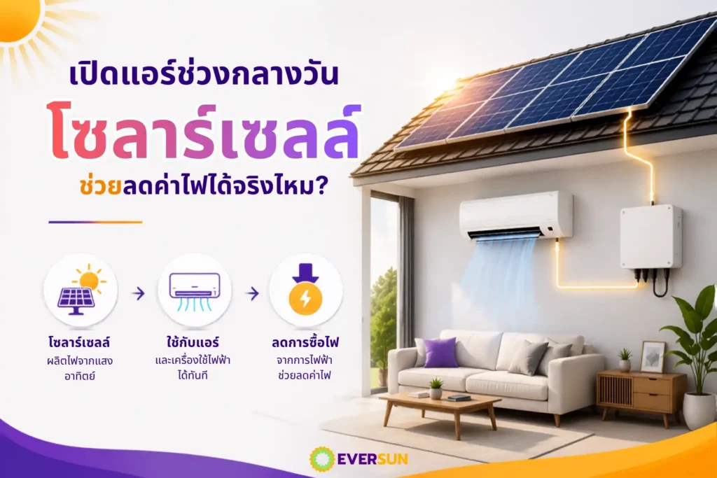 เปิดแอร์ช่วงกลางวัน โซล่าเซลล์ช่วยลดค่าไฟได้จริงไหม?