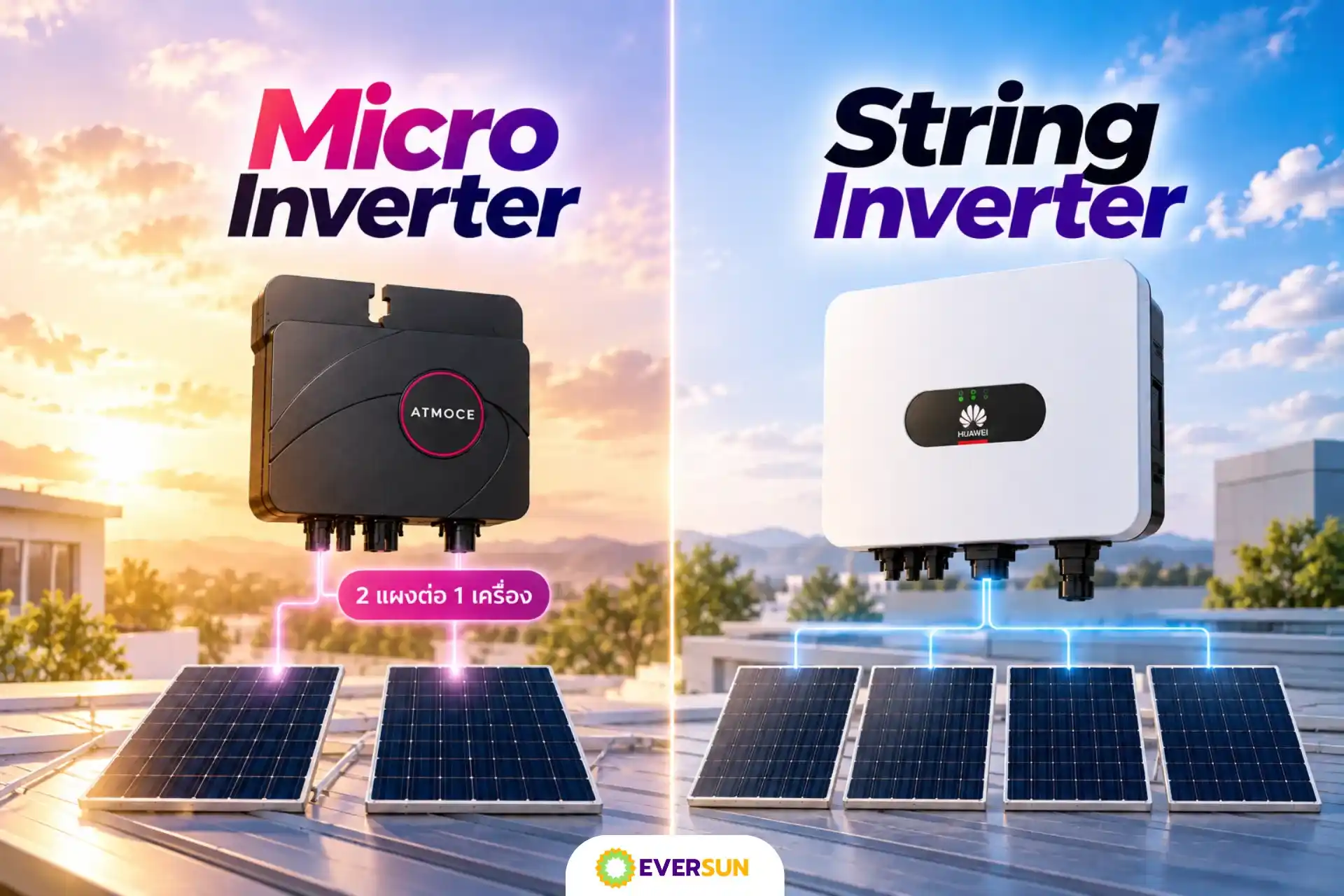 Micro Inverter vs String Inverter ต่างกันอย่างไร?